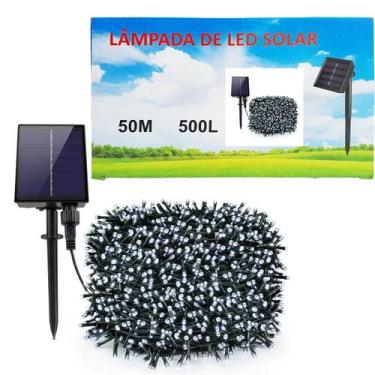 Imagem de Pisca Fio De LEDs Solar 500 Lâmpadas Decoração Externa 50m - GICI CHRI