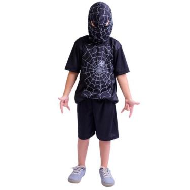 Imagem de Fantasia menino aranha preta com gorro muvilê, 3