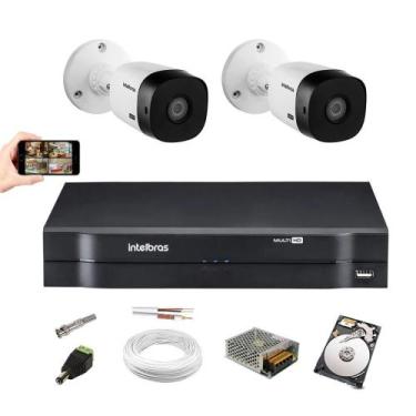 Imagem de Kit Intelbras 2 Cam VHC 1120b Dvr 4 Mhdx C/ Hd 160GB