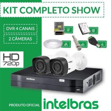Imagem de Kit 2 câmeras Bullet Intelbras Completo Alta Definição C/Hd 500gb