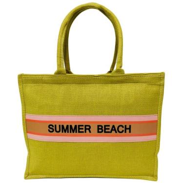 Imagem de Bolsa Verde Tote Feminina Verão Praia Piscina Summer Beach Casual Viag