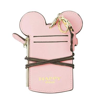 Imagem de Bolsa de pescoço LEECCO, bolsa de couro de viagem pequena para estudantes, carteira de identidade, bolsa de cordão para pescoço, bolsa com carteira de moedas para estudantes, mulheres, crianças e meninas, rosa, m