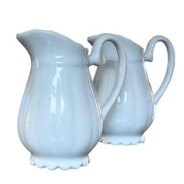 Imagem de Kit 2 Jarras Clássicas 300ml, Leiteira, Sucos e Bebidas - Porcelana Br