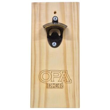 Imagem de Abridor de Garrafa de Parede Rústico Decorativo em Madeira (Opa)