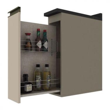 Imagem de Balcão Henn Para Condimentos Connect Sem Tampo 20 cm, Duna/Cristal