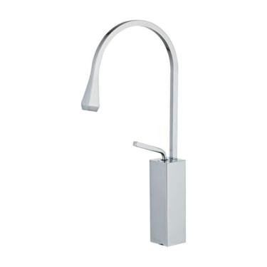 Imagem de Torneira de teto suspensa com gota d'água, torneira para pia de banheiro, torneira para banheira, misturador de água quente e fria em latão maciço, ferragens para banheira, quadrado alto e cromado