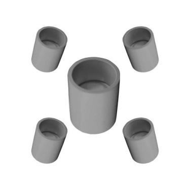 Imagem de Kit 5 Un Luva de Encaixe P/ Eletroduto 1/2pol - MAXIDUTOS, CINZA