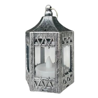 Imagem de 2 Luminária Vela Lamparina Decoração Luz LED Bateria (Prata)