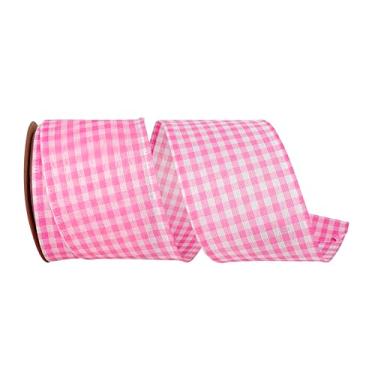 Imagem de Reliant Ribbon Fita de borda com fio Gingham Value, rosa
