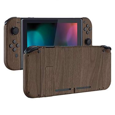 Imagem de eXtremeRate Botões de substituição DIY para Nintendo Switch, placa traseira de toque suave para console Switch, capa personalizada com botões completos para controle portátil Joycon - grão de madeira