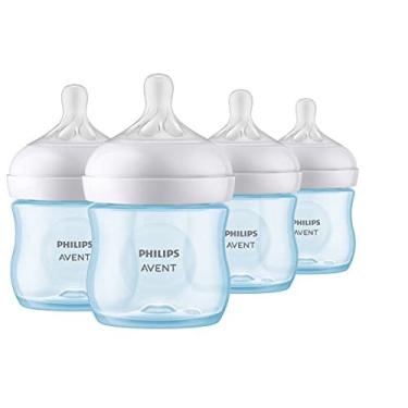 Imagem de Philips avent Bebé Natural com Mamilo de Resposta Natural, Azul, 4oz, 4pk, SCY900/24