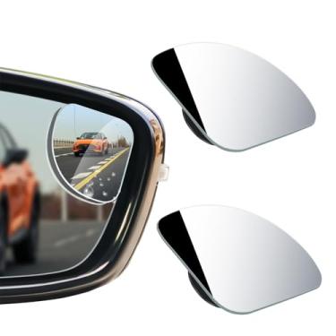 Imagem de Espelho de ponto cego grande angular HD ajustável 360° em forma de ventilador para carros – Espelho retrovisor à prova d'água antirreflexo com design sem moldura, visibilidade aprimorada para
