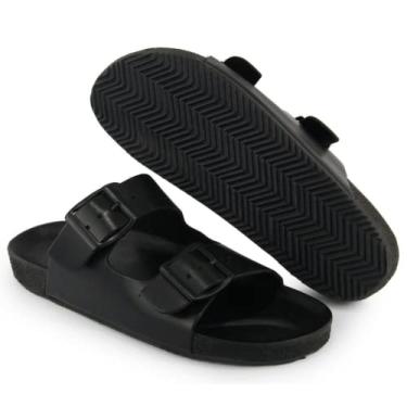 Imagem de Sandália birken Feminina chinelo de couro moderna na cor preto (preto, BR, Adulto, Numérico, 38)