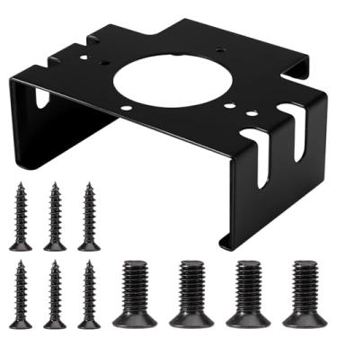 Imagem de Suporte sob a mesa para Mac Mini M4/M4 Pro 2024, suporte de parede de metal sob a mesa com parafusos atrás do monitor suporte protetor acessórios para economizar espaço (preto)