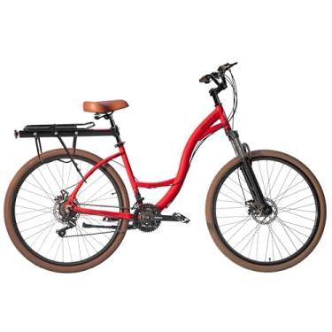 Imagem de Kit Bicicleta BLITZ Aro 29 Comodo Urbana Full SH 21v Freio á Disco + Bagageiro e Cadeado (Vermelho, 16)
