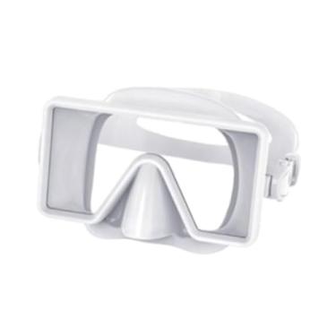 Imagem de oshhni Máscara de mergulho com alça de silicone, óculos de natação confortáveis, antiembaçante e à prova de vazamentos para adultos, pesca submarina, , Branco