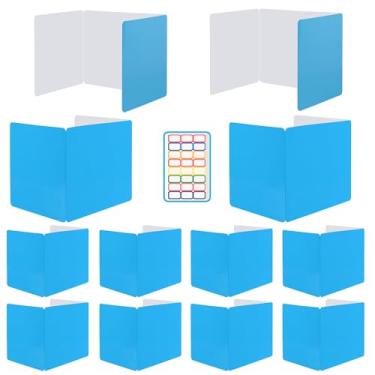Imagem de EARTHSON 12 Divisórias De Mesa Para Alunos, Pastas Proteção Privacidade Papel Revestido Mesas Testes, Suprimentos Professores Sala Aula, Escritório E Casa, Azul