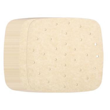 Imagem de HARFINGTON 100 peças de forros de fritadeira a ar, forros quadrados de bambu com furos, folhas de papel pergaminho perfurado antiaderente, papel vaporizador descartável para fritadeiras a ar, cesta de