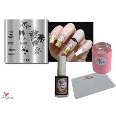 Imagem de Kit de Placas e Carimbo de Unhas Ano Novo Básico. - Apipila Cosméticos