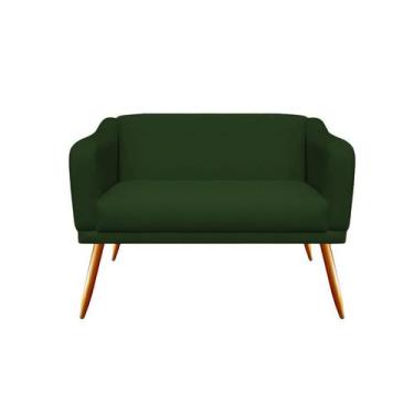 Imagem de Namoradeira Decorativa Atena Suede Verde 2 Lugares Pés Madeira Ms Deco