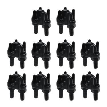 Imagem de Antrader M6 (1/10.2 cm) Grampo de cabo de corda de arame, 10 peças de prendedor de sela de parafuso em U, aço inoxidável 316 (preto)