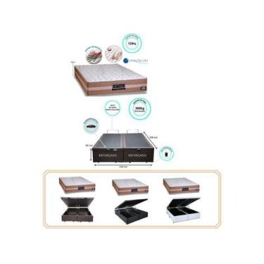 Imagem de Conjunto Cama Box Baú Baú Casal Queen + Colchão de Molas Ensacadas c/ 