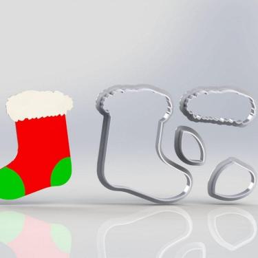 Imagem de Cortador Natal Meia Modular Tamanho 6cm