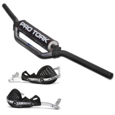 Imagem de Guidão Motocross Pro Tork Mx2 + Protetor De Mão Hps, PRETO, Único