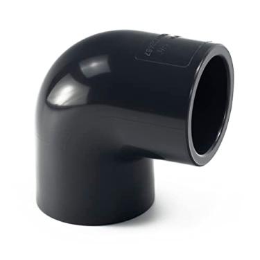 Imagem de Conector de PVC de 90° SCH80 de 3/10.2 cm SCH80 de 2 vias, acoplamento de encaixe de cotovelo, soquete preto x soquete