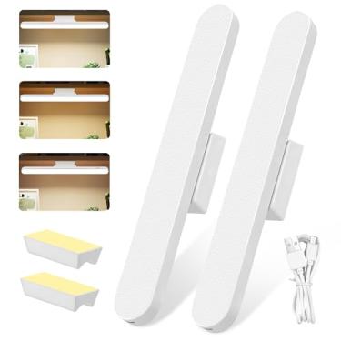 Imagem de Kit 2 Luminária LED de Mesa com Clip, 3 Cores e 10 Níveis de Brilho - Luz Ajustável para Estudar, Trabalhar, Leitura, Maquiagem e Manicure - USB, Flexível, Sem Flicker, Proteção para os Olhos (Branco)