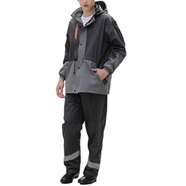 Imagem de Jaqueta De Chuva Impermeável Para Homens E Mulheres Capa De Chuva Com Capuz Jaqueta Impermeável Calças De Chuva Capa De Neve Esqui, Ink Blue, XL