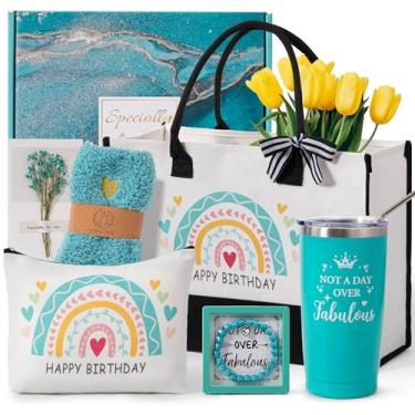 Imagem de Cesta de presente de aniversário para mulheres, caixa Happy BD para ela, sintonizando com uma bolsa de presente feminina de ano novo, bolsa de lona exclusiva, presente de aniversário, ideias para mãe