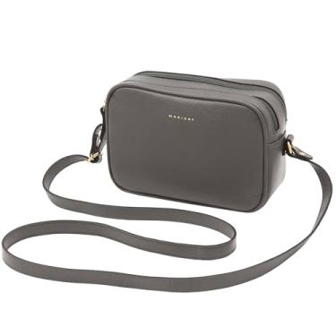 Imagem de Mariart Cajuína Bolsa Feminina Transversal de Couro Bovino Legítimo (Cinza)