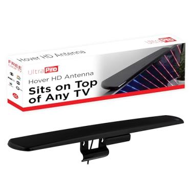 Imagem de UltraPro Antena de TV digital interna para Smart TV, canais locais HD de longo alcance, design fácil de montar na parte superior, suporta HDTV 4K 1080P VHF UHF, recepção de 360°, 83713