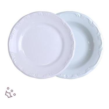 Imagem de Kit 6 Pratos Fundos Sopa 6 Pratos Rasos Schmidt Pomerode - Porcelanas 