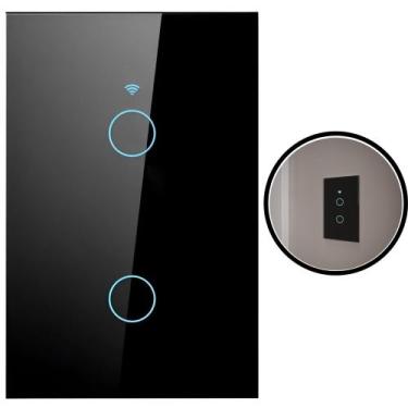 Imagem de Interruptor Inteligente 2 Botoes Neo Wifi Alexa Google Preto Avant