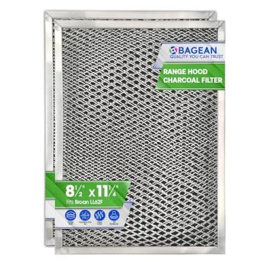 Imagem de Bagean Filtro de ventilação para exaustor de 21,6 cm x 28,5 cm LL62F Combo de graxa de carvão - Serve para substituição de filtro de exaustor sem duto Broan - Filtros de tela de metal graxa e carbono