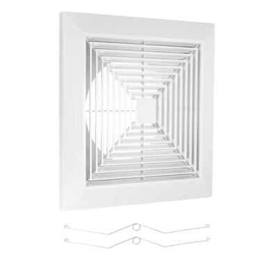 Imagem de PATIKIL Capa de exaustor de banheiro de 35 x 35 cm, grade de ventilador de plástico ABS capa de ventilação de ar condicionado com molas para ventiladores de teto ou exaustor em casa, escritório