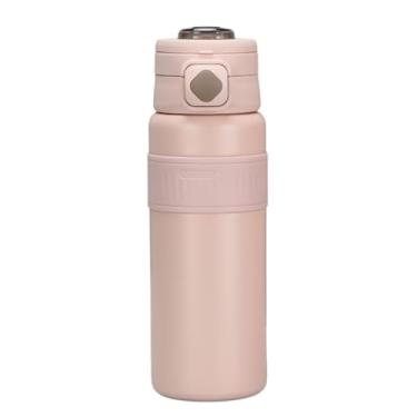 Imagem de Garrafa Térmica Esportiva 800ml em Aço Inoxidável Isolamento a Vácuo com Canudo e Alça para Academia e Viagem (Rosa)