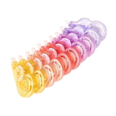 Imagem de predolo 10x Fita Corretiva com Dispensador de Rolo, Borracha de Bolso, Papelaria, Escritório, Limpeza Rápida, Fácil de Usar para Trabalhadores, Planejador, Amarelo Rosa Violeta