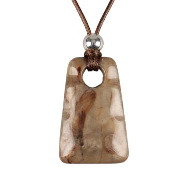 Imagem de joymiao Colares boêmios femininos longos de couro com pingente grande, joia hippie boho, colar com pingente, Couro sintético, Sem Pedra Preciosa