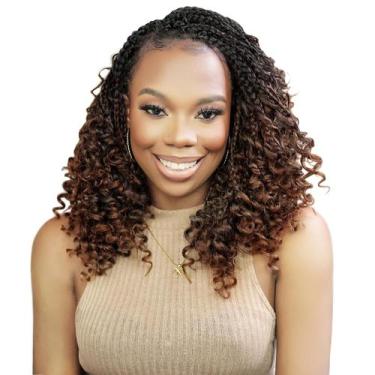 Imagem de Crochet Hair Fulcrum Goddess Box Braids 14 polegadas marrom x9