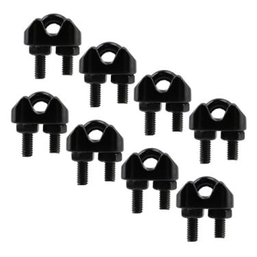 Imagem de Wealrit 8 peças de grampos de cabo de aço inoxidável M3 U Bolt grampos de fio fixadores de cabo universal clipe de conector de corda de molusco para trilhos de cabos