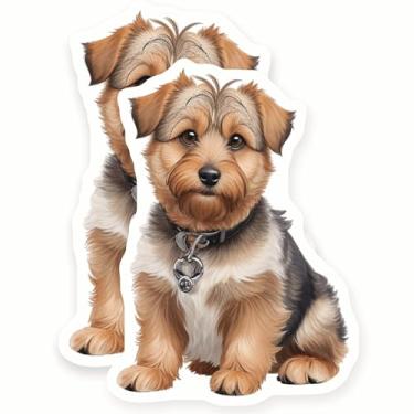 Imagem de Adesivos de cachorro - Decalques Yorkshire Terrier - Pacote com 2 - Design de 12,7 cm de largura - Adere a laptops, copos e mais - Feito nos EUA - AQS0904