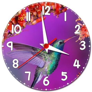 Imagem de Relógio de Parede Beija Flor Decoração de Jardim Decoração com Passarinho