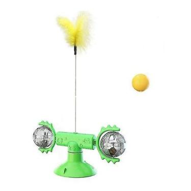 Imagem de Brinquedos para gatos brinquedo giratório bola rolante de penas de gat