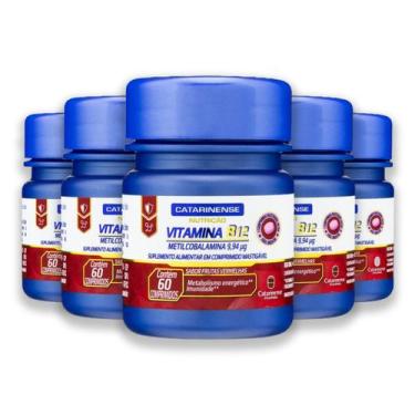 Imagem de Kit 5 Vitamina B12 Catarinense Frutas Vermelhas 60 Comprimidos
