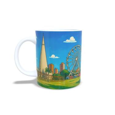 Imagem de Caneca de Porcelana Catedral de Maringá 325ml Roda Gigante - Preech Ne