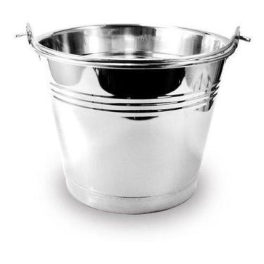 Imagem de Balde 6 Litros Em Aço Inox Para Cerveja Bebida Gelo Ke Home Cor Pratea