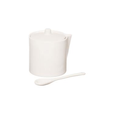 Imagem de Açucareiro de Porcelana com Colher Manhattan Branco 300 ml